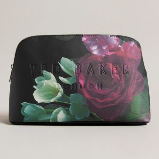 PAPIEE Black Floral Wash Bag