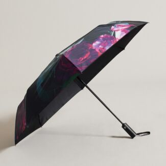 HANAAS Black Floral Umbrella