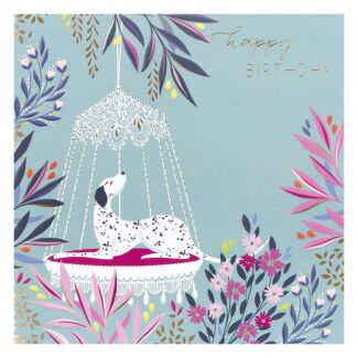 Dog on Swing Birthday Card