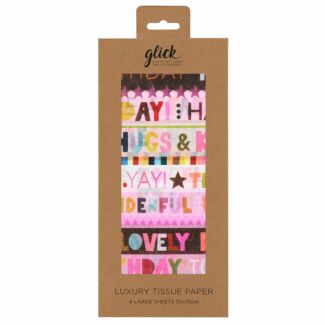 Paper Salad Birthday Pink Stripe Tissue Paper