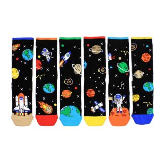 Space Explorer Box Of 6 Kids Socks