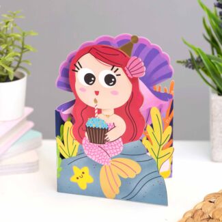 Mermaid Aww! So Cute Jiggly Eyes Birthday Card