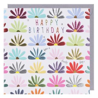 Rainbow Drops ‘Half Flowers’ Birthday Card