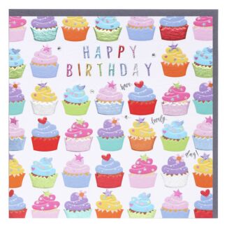 Rainbow Drops ‘Cupcakes’ Happy Birthday Card