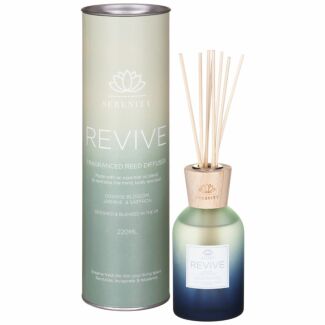 Serenity ‘Revive’ Orange Blossom, Jasmine & Saffron 220ml Glass Reed Diffuser