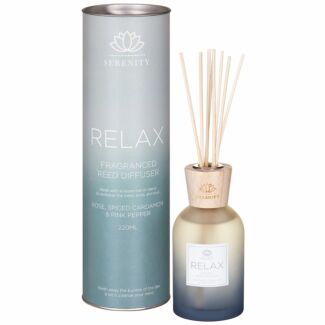 Serenity ‘Relax’ Rose, Spiced Cardamon & Pink Pepper 220ml Glass Reed Diffuser