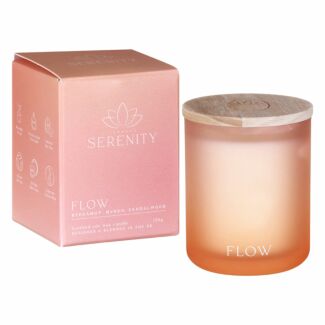 Serenity ‘Flow’ Bergamot, Myrrh & Sandalwood 120g Glass Candle