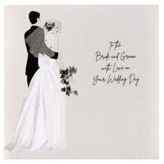 Fete De L’amour Bride & Groom Luxury Large Wedding Day Card