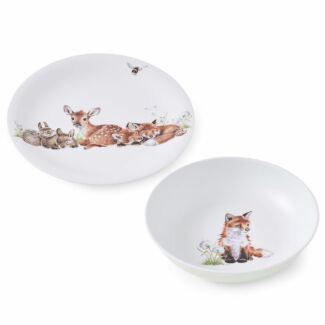 Little Wren Round Plate & Bowl Two Piece Melamine Set