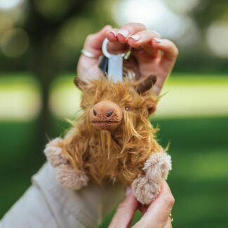 Plush Gordon Highland Cow Character Keyring