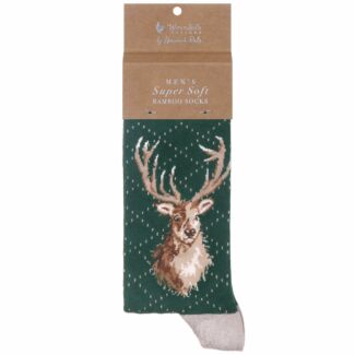 Portrait of a Stag Men's Bamboo Socks