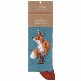 Bright Eyed and Bushy Tailed Fox Men's Bamboo Socks