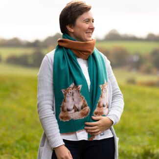 ‘Contentment’ Foxes Winter Scarf