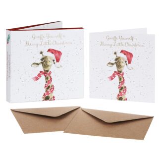 ‘Giraffe Yourself’ Set of 8 Gold Foiled Christmas Cards