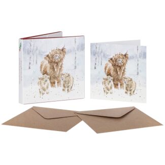 ‘A Highland Christmas’ Set of 8 Gold Foiled Christmas Cards