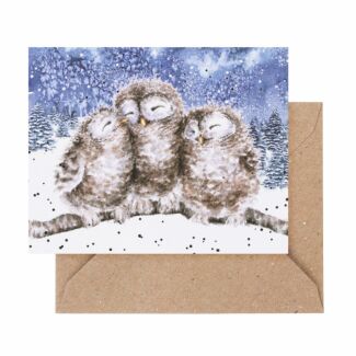 ‘Three Wise Men’ Owls 9cm Mini Christmas Card