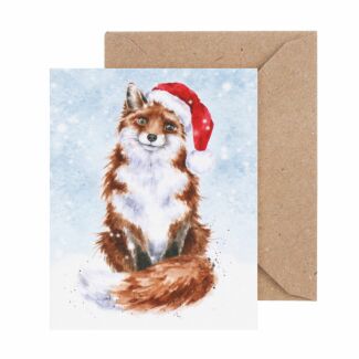 ‘Festive Fox’ 9cm Mini Christmas Card 