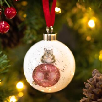 Not a Creature was Stirring Mouse Christmas Bauble