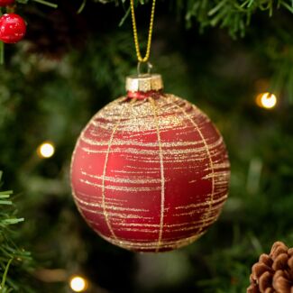 Red Bauble With Gold