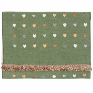 Green Mini Hearts Winter Scarf