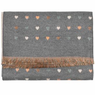 Grey Mini Hearts Winter Scarf