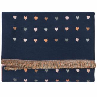 Navy Mini Hearts Winter Scarf
