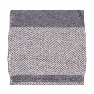 Grey Herringbone Pull Through Scarf