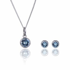 Silver & Aquamarine 2 Piece Jewellery Set