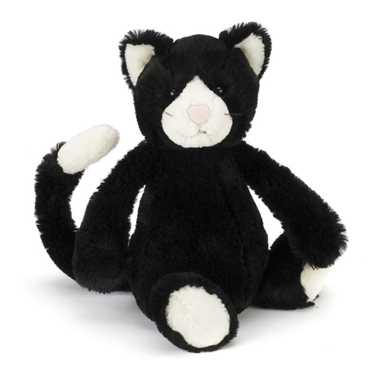 Jellycat Medium Bashful Black and White Kitten - 16.50 Jellycat Medium Bashful Black and White Kitten