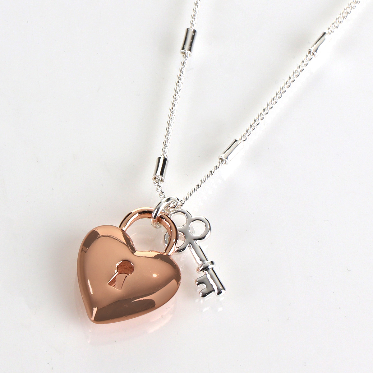 The Heart Series Gold Heart Lock & Key Necklace - Fabuleux Vous Jewellery