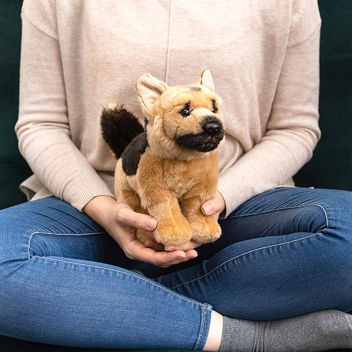 LIVING NATURE GERMAN SHEPHERD AN455 ALSATIAN DOG SOFT CUDDLY STUFFED PLUSH 