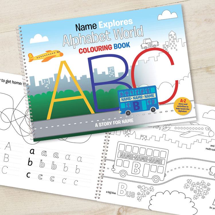Alphabet World Personalised Children's Colouring Book - 11.69 Alphabet World Personalised Children's Colouring Book