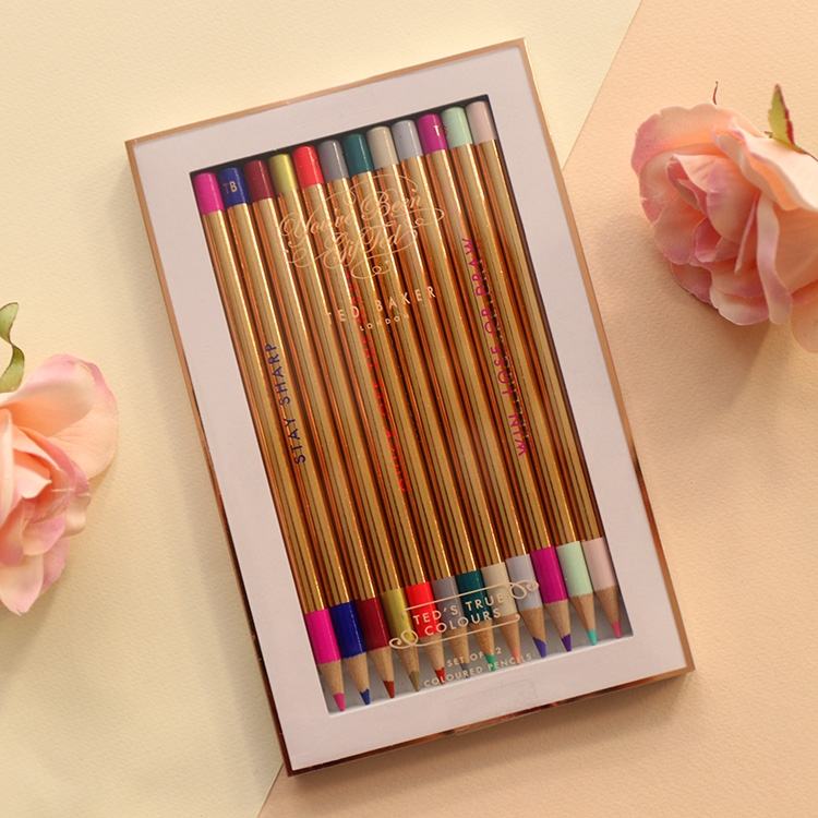 Ted Baker Set Of 12 Porcelain Rose Colouring Pencils - 9.72 Ted Baker Set Of 12 Porcelain Rose Colouring Pencils